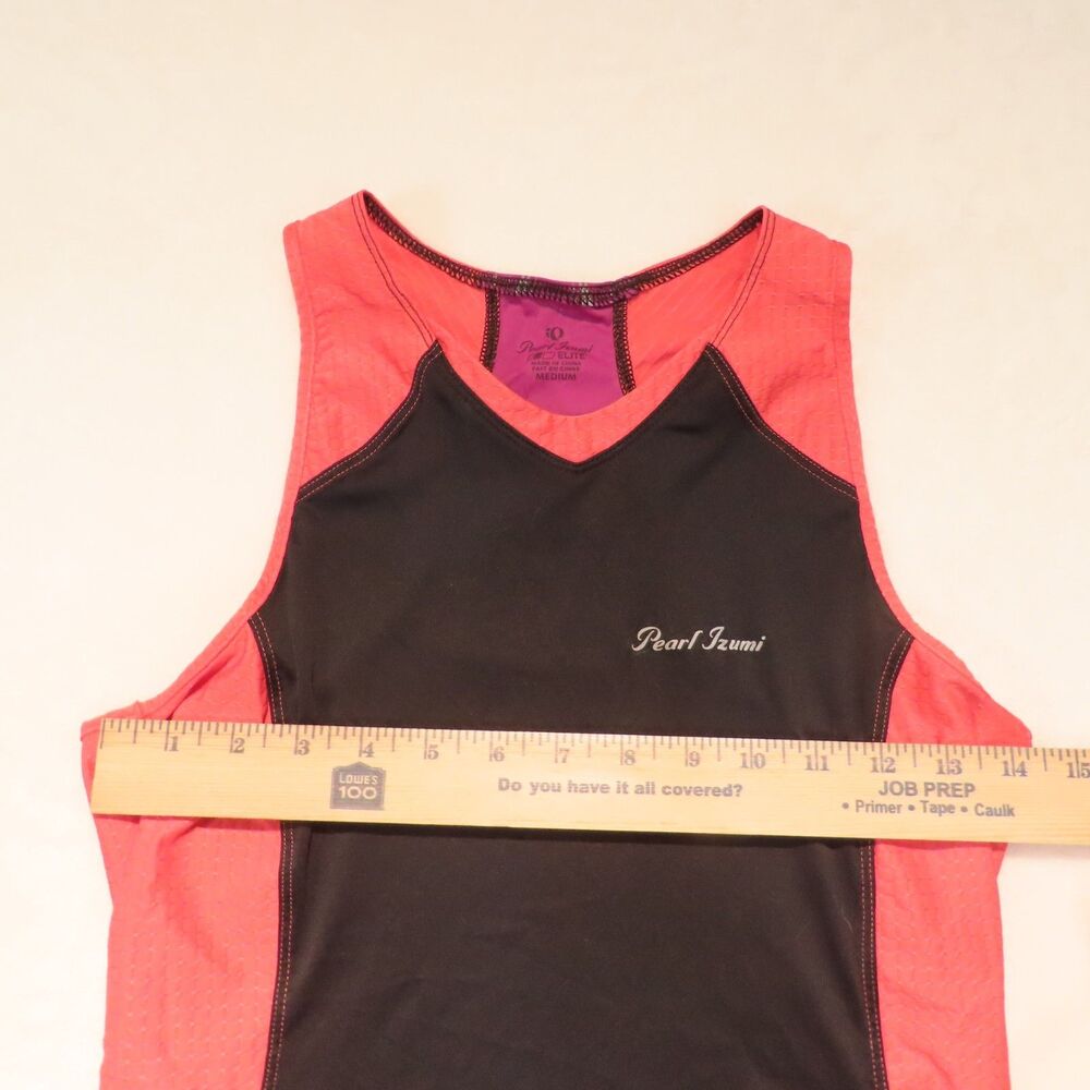 Pearl Izumi Elite Cycling Tank Top Jersey Womens Medium Coral Pink Black Sleevel